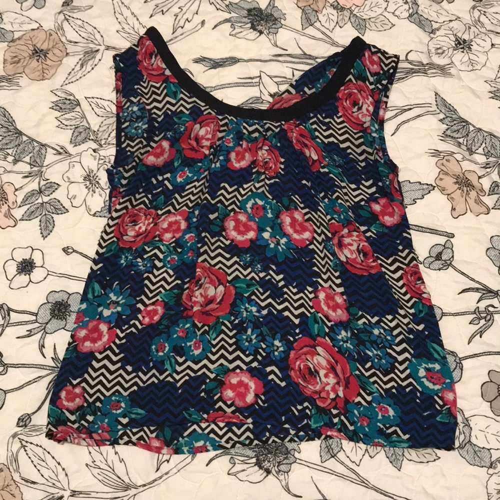 Floral stripe blouse